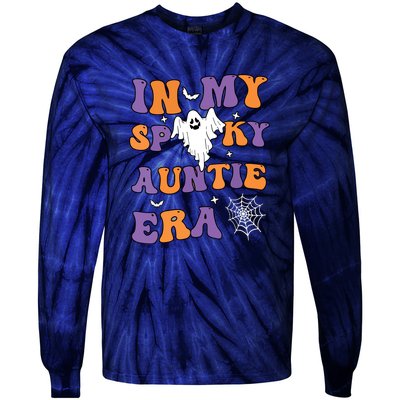 Funny Halloween Groovy In My Spooky Aunt Era Cute Ghost Gift Tie-Dye Long Sleeve Shirt