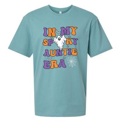 Funny Halloween Groovy In My Spooky Aunt Era Cute Ghost Gift Sueded Cloud Jersey T-Shirt