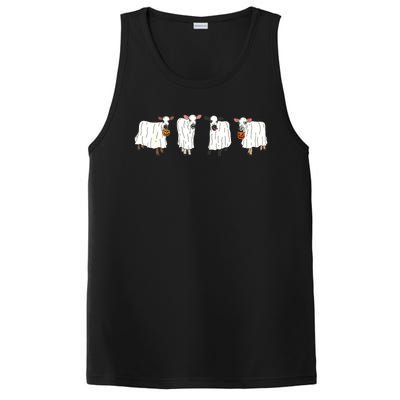 Funny Halloween Ghost Cows Trick Or Treat Cow Lover PosiCharge Competitor Tank