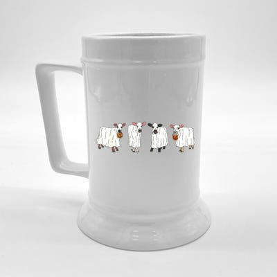 Funny Halloween Ghost Cows Trick Or Treat Cow Lover Beer Stein