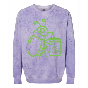 Funny Halloween Graphic Green Halloween Beetle Colorblast Crewneck Sweatshirt