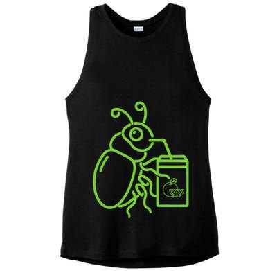 Funny Halloween Graphic Green Halloween Beetle Ladies PosiCharge Tri-Blend Wicking Tank