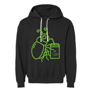 Funny Halloween Graphic Green Halloween Beetle Garment-Dyed Fleece Hoodie