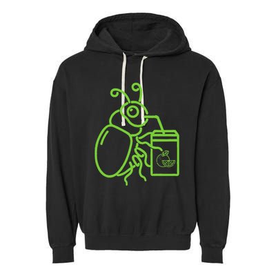 Funny Halloween Graphic Green Halloween Beetle Garment-Dyed Fleece Hoodie