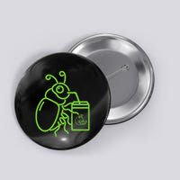 Funny Halloween Graphic Green Halloween Beetle Button