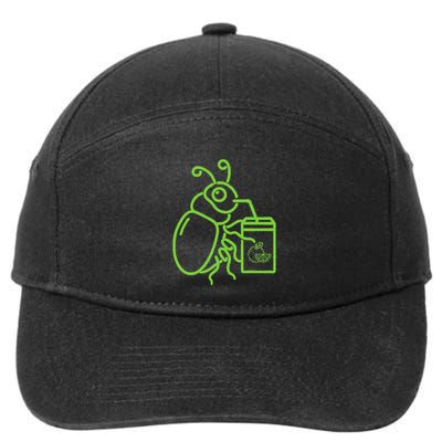 Funny Halloween Graphic Green Halloween Beetle 7-Panel Snapback Hat