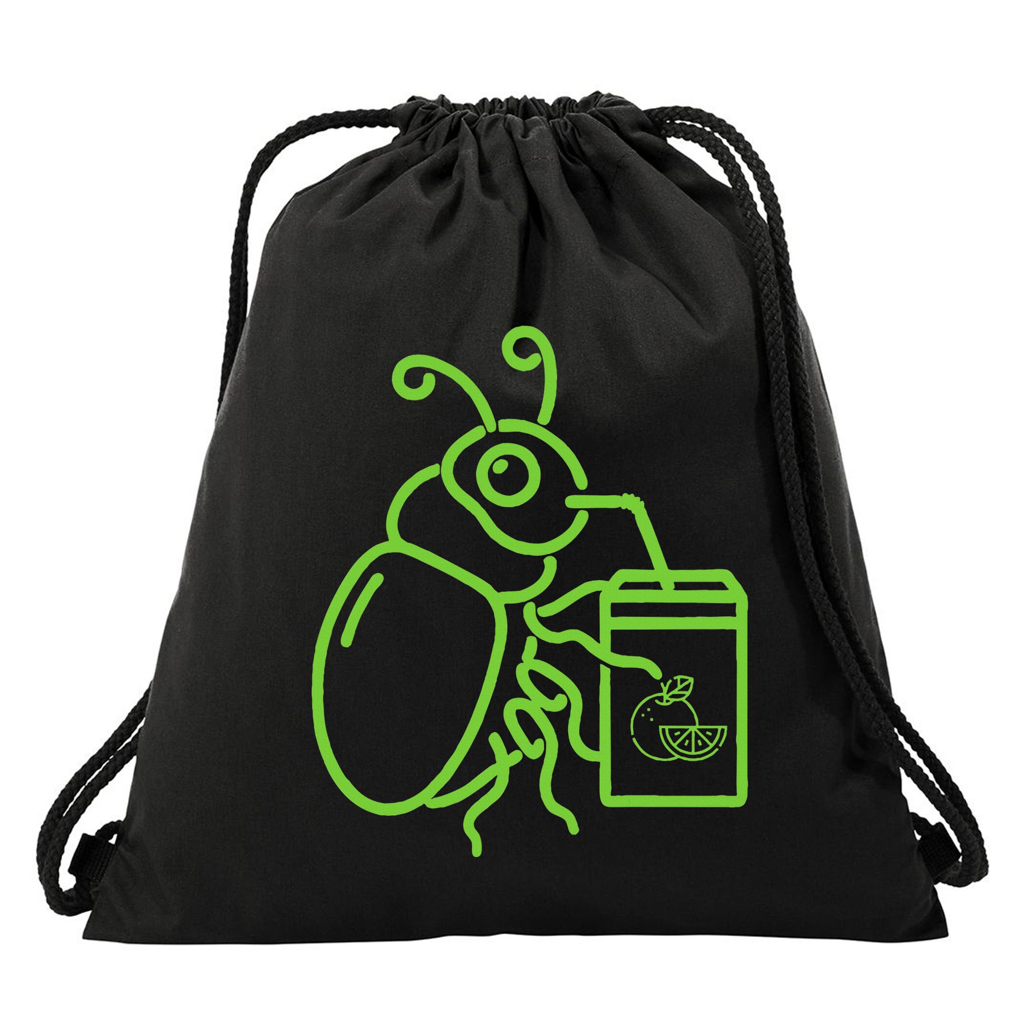 Funny Halloween Graphic Green Halloween Beetle Drawstring Bag