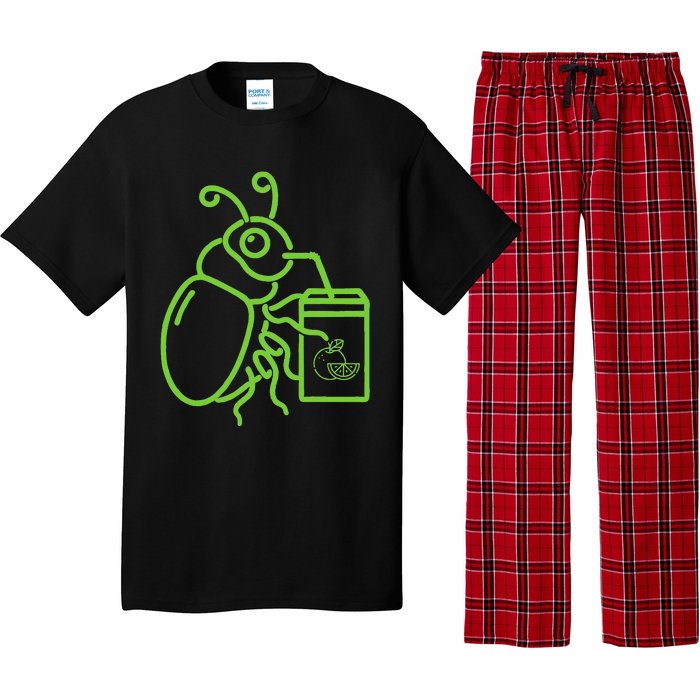 Funny Halloween Graphic Green Halloween Beetle Pajama Set