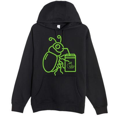 Funny Halloween Graphic Green Halloween Beetle Premium Pullover Hoodie