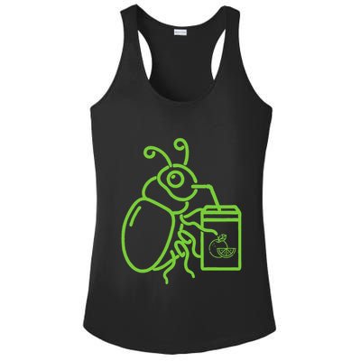 Funny Halloween Graphic Green Halloween Beetle Ladies PosiCharge Competitor Racerback Tank