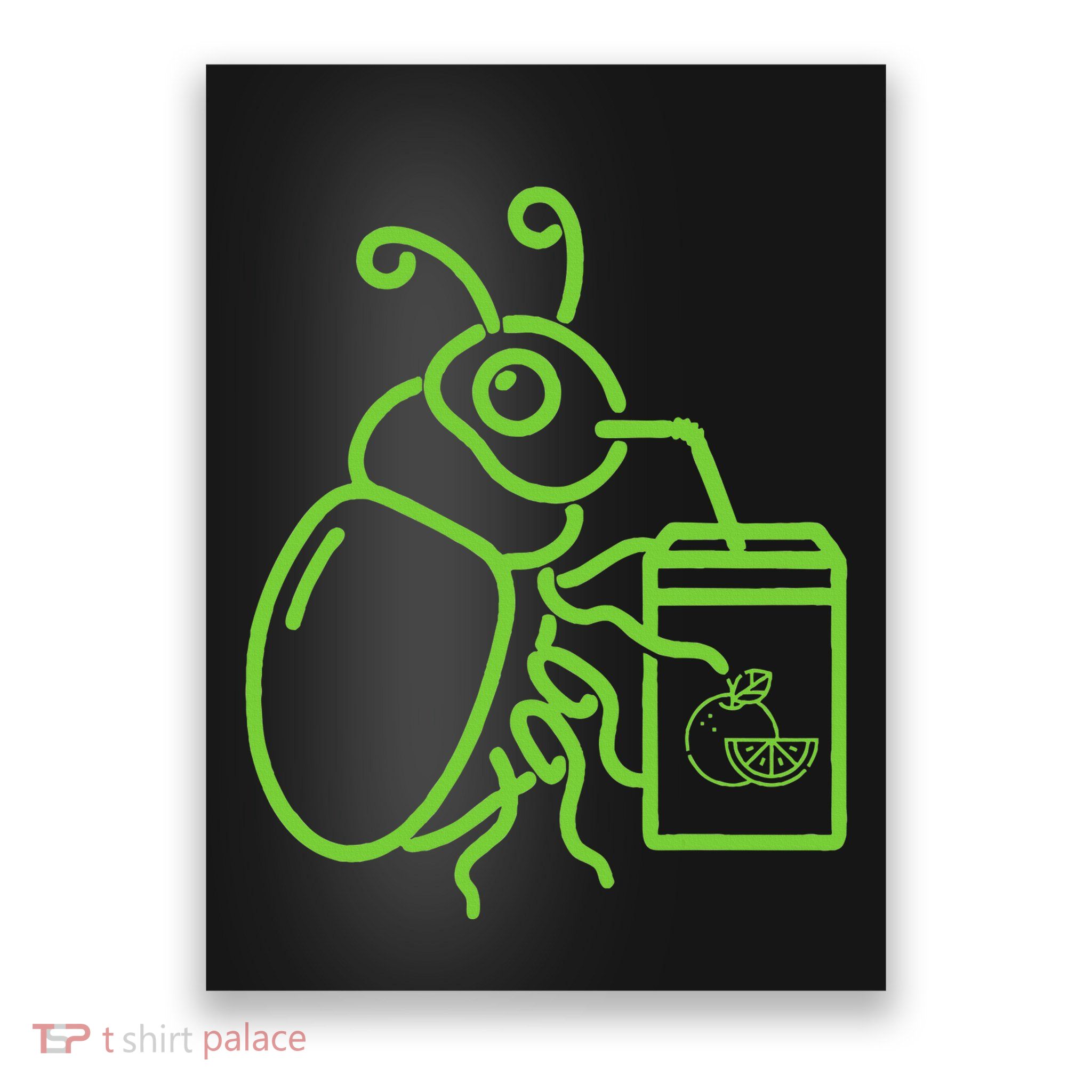 Funny Halloween Graphic Green Halloween Beetle Poster