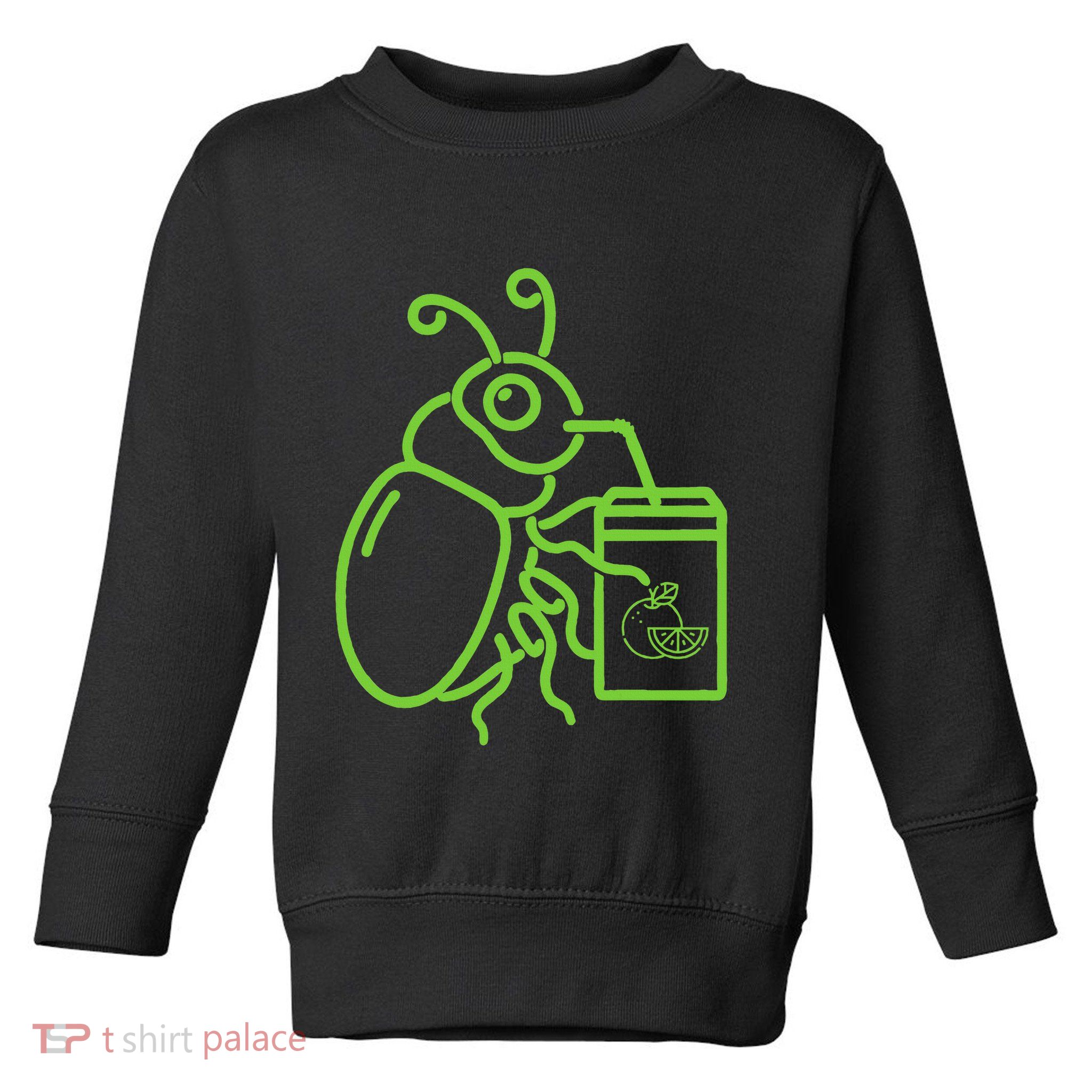Funny Halloween Graphic Green Halloween Beetle Toddler Sweatshirt
