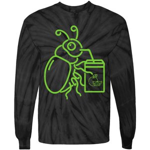 Funny Halloween Graphic Green Halloween Beetle Tie-Dye Long Sleeve Shirt