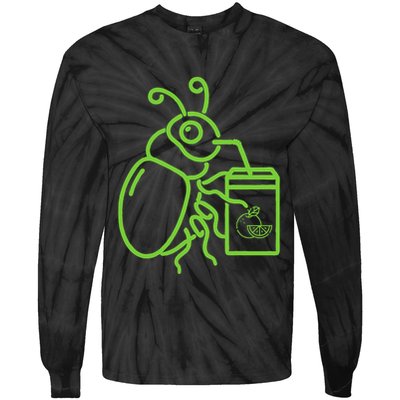 Funny Halloween Graphic Green Halloween Beetle Tie-Dye Long Sleeve Shirt