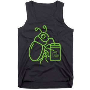 Funny Halloween Graphic Green Halloween Beetle Tank Top