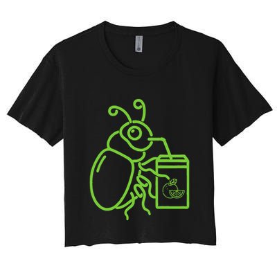 Funny Halloween Graphic Green Halloween Beetle Crop Top