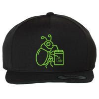 Funny Halloween Graphic Green Halloween Beetle Wool Snapback Cap