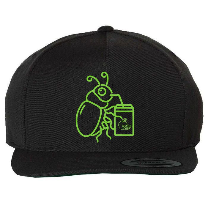 Funny Halloween Graphic Green Halloween Beetle Wool Snapback Cap