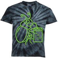 Funny Halloween Graphic Green Halloween Beetle Kids Tie-Dye T-Shirt