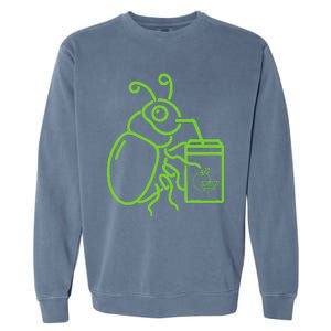 Funny Halloween Graphic Green Halloween Beetle Garment-Dyed Sweatshirt