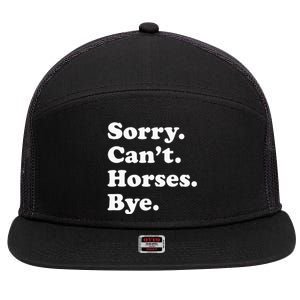 Funny Horse Gift For Men Women 7 Panel Mesh Trucker Snapback Hat