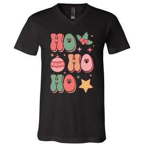 Festive Holiday Graphic V-Neck T-Shirt