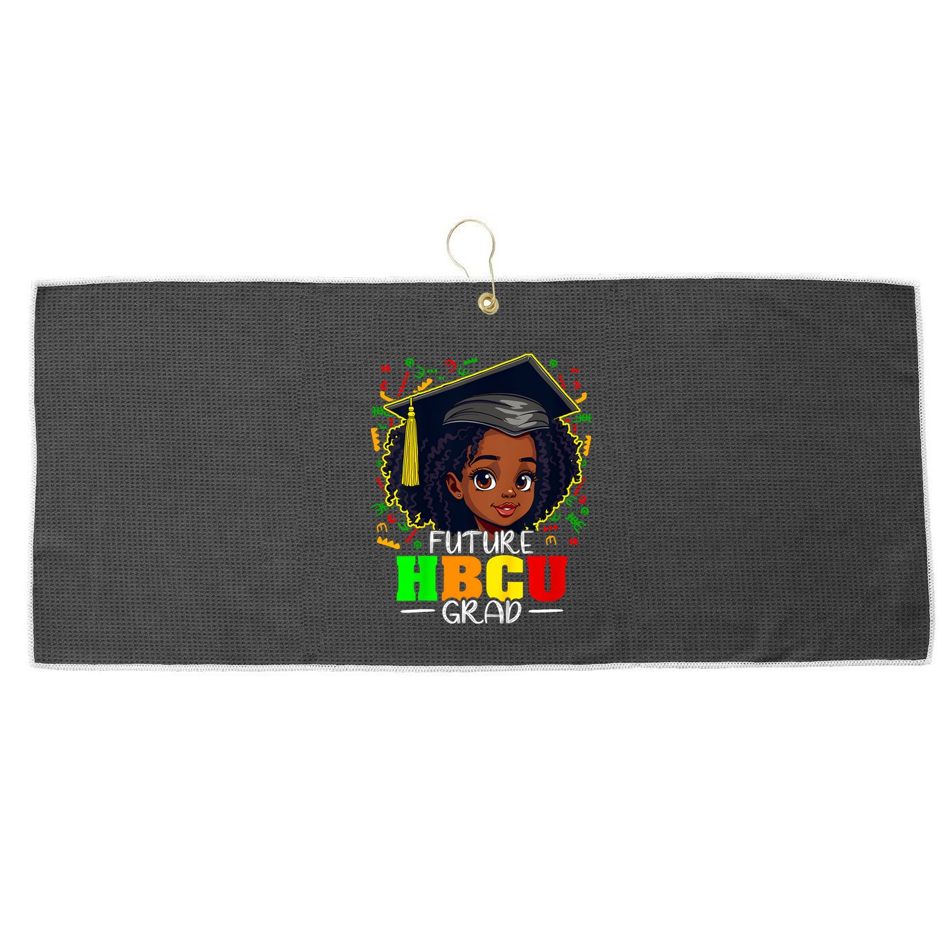 Future Hbcu Grad Black Girl Graduation Hbcu Large Microfiber Waffle Golf Towel