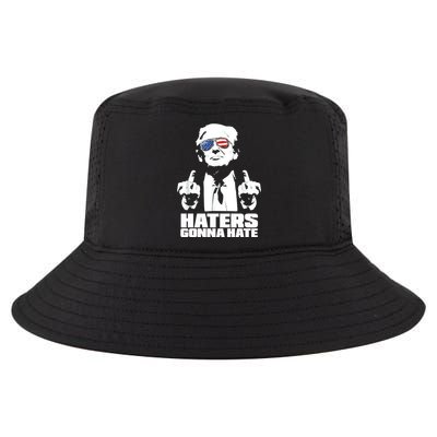 Funny Haters Gonna Hate President Donald Trump Middle Finger Cool Comfort Performance Bucket Hat