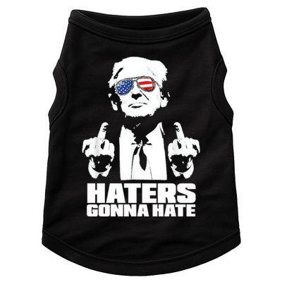 Funny Haters Gonna Hate President Donald Trump Middle Finger Doggie Tank