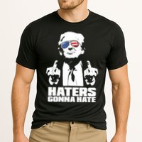 Funny Haters Gonna Hate President Donald Trump Middle Finger Cooling Performance Crew T-Shirt