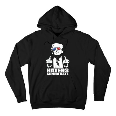 Funny Haters Gonna Hate President Donald Trump Middle Finger Hoodie