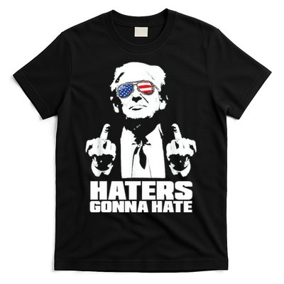 Funny Haters Gonna Hate President Donald Trump Middle Finger T-Shirt