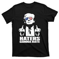 Funny Haters Gonna Hate President Donald Trump Middle Finger T-Shirt