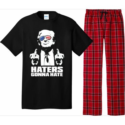 Funny Haters Gonna Hate President Donald Trump Middle Finger Pajama Set