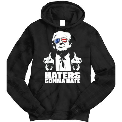 Funny Haters Gonna Hate President Donald Trump Middle Finger Tie Dye Hoodie