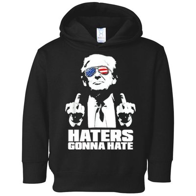 Funny Haters Gonna Hate President Donald Trump Middle Finger Toddler Hoodie