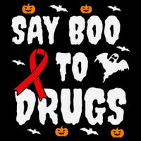 Funny Halloween Gift Say Boo To Drugs Awareness Red Ribbon Flat Bill Trucker Hat