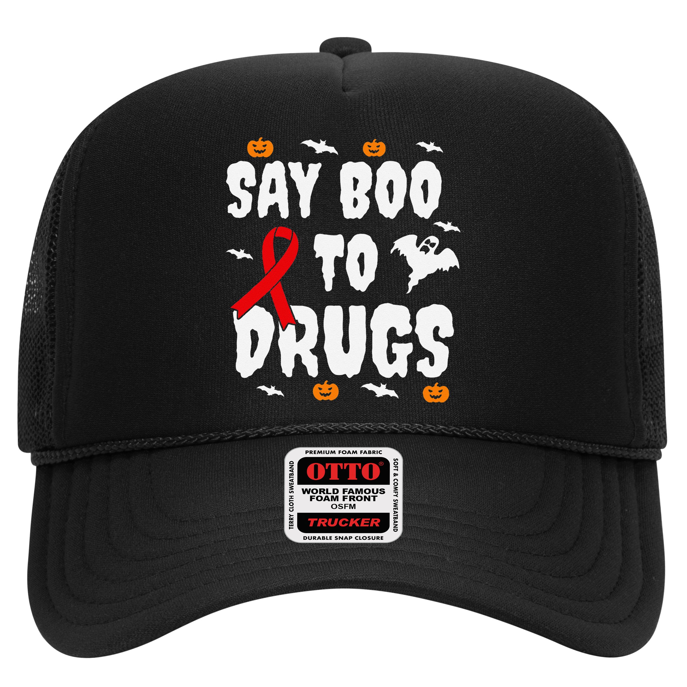 Funny Halloween Gift Say Boo To Drugs Awareness Red Ribbon Hat
