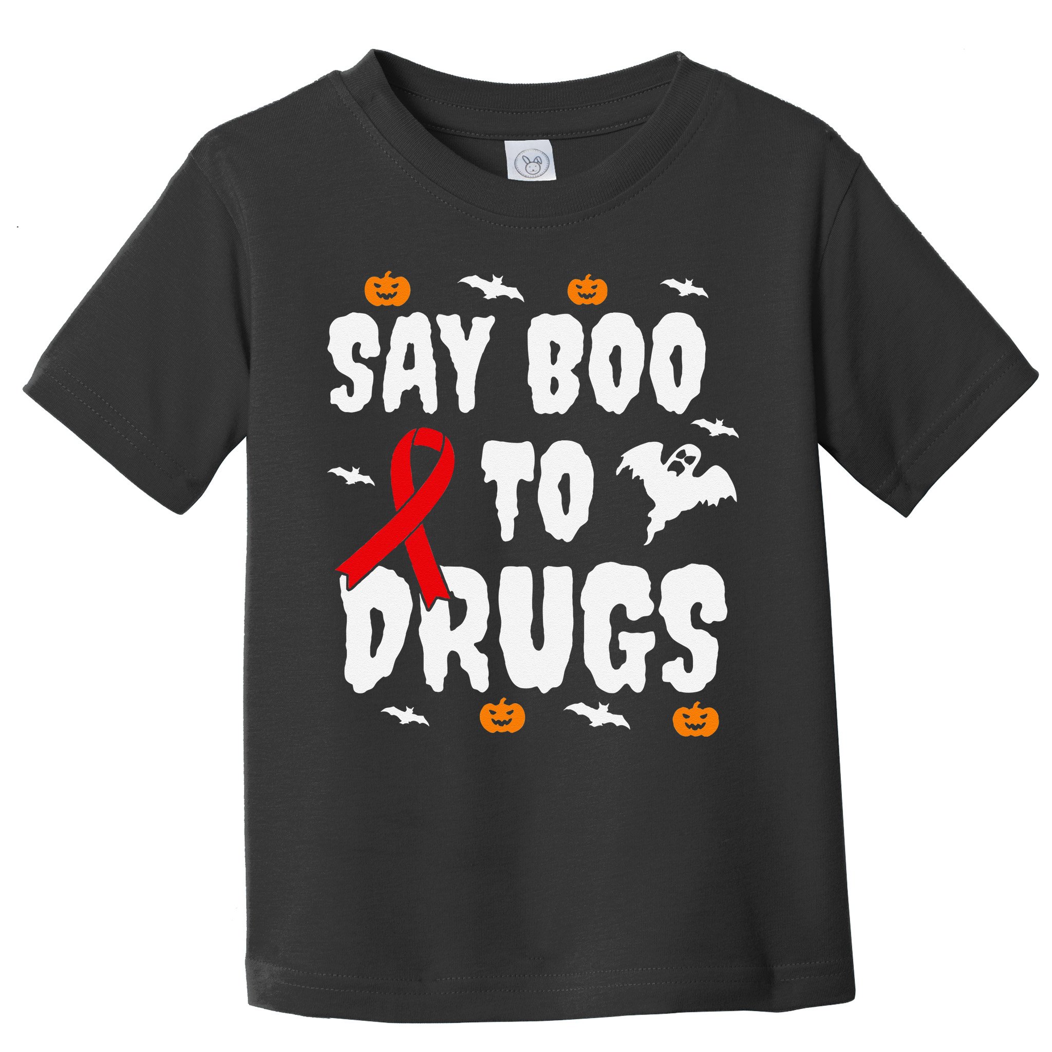 Funny Halloween Gift Say Boo To Drugs Awareness Red Ribbon Toddler T-Shirt