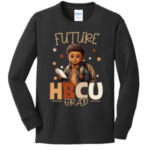 Future Hbcu Graduate Afro Black Boy College Graduation Kids Long Sleeve Shirt