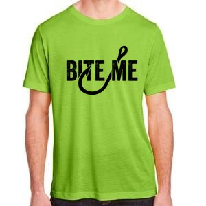 Funnyfish Hook Graphic Fishing Gift For Dad Bite Me Gift Adult ChromaSoft Performance T-Shirt