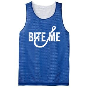 Funnyfish Hook Graphic Fishing Gift For Dad Bite Me Gift Mesh Reversible Basketball Jersey Tank