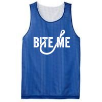 Funnyfish Hook Graphic Fishing Gift For Dad Bite Me Gift Mesh Reversible Basketball Jersey Tank