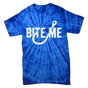 Funnyfish Hook Graphic Fishing Gift For Dad Bite Me Gift Tie-Dye T-Shirt