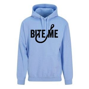 Funnyfish Hook Graphic Fishing Gift For Dad Bite Me Gift Unisex Surf Hoodie