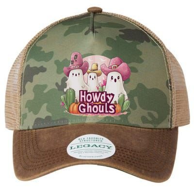 Funny Howdy Ghouls Ghost Halloween Spooky Team Legacy Tie Dye Trucker Hat