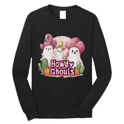 Funny Howdy Ghouls Ghost Halloween Spooky Team Long Sleeve Shirt