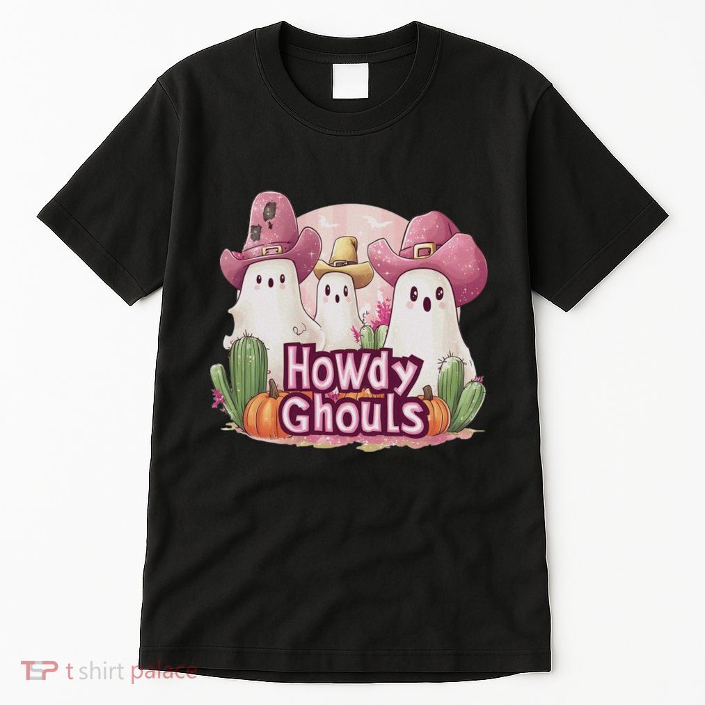 Funny Howdy Ghouls Ghost Halloween Spooky Team Tall T-Shirt