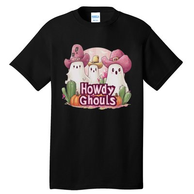 Funny Howdy Ghouls Ghost Halloween Spooky Team Tall T-Shirt