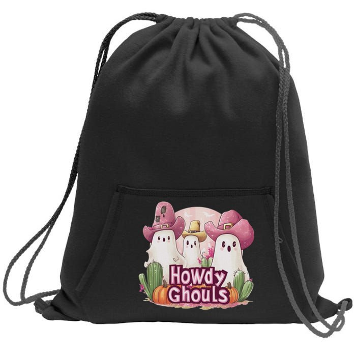 Funny Howdy Ghouls Ghost Halloween Spooky Team Sweatshirt Cinch Pack Bag